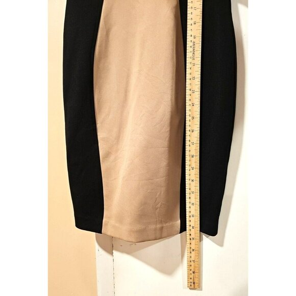 ALT Bella Swan Boston Proper Sheath Dress Sz 2 Bodycon Khaki Brown Black Sexy - Picture 8 of 8